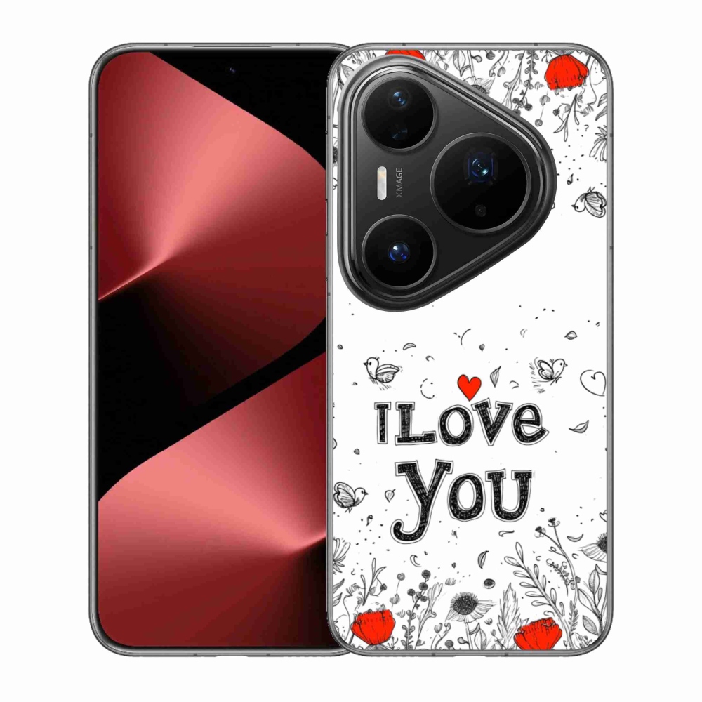 Gélový kryt mmCase na Huawei Pura 80 Pro - I love you biele pozadie