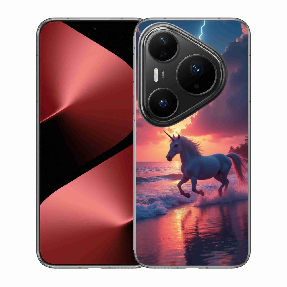 Gélový kryt mmCase na Huawei Pura 80 Pro - jednorožec na pláži