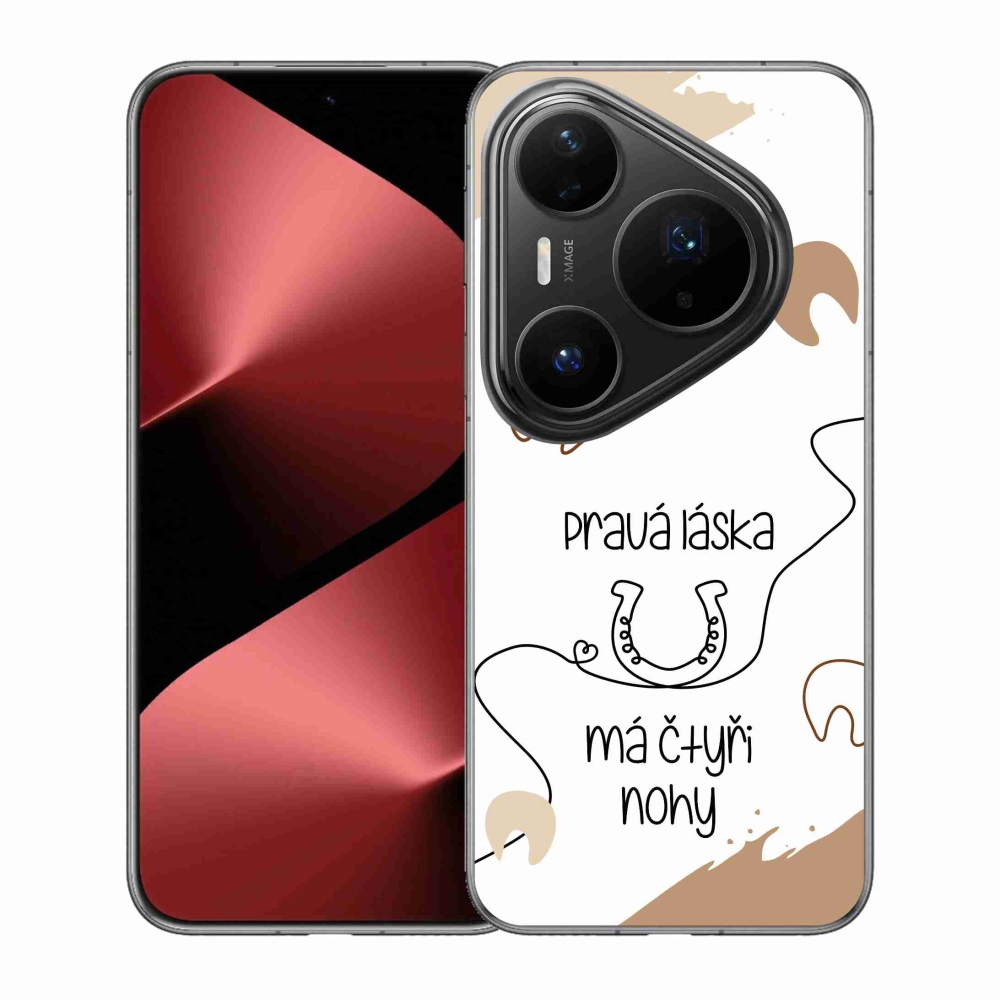 Gélový kryt mmCase na Huawei Pura 80 Pro - konský motív biele pozadie