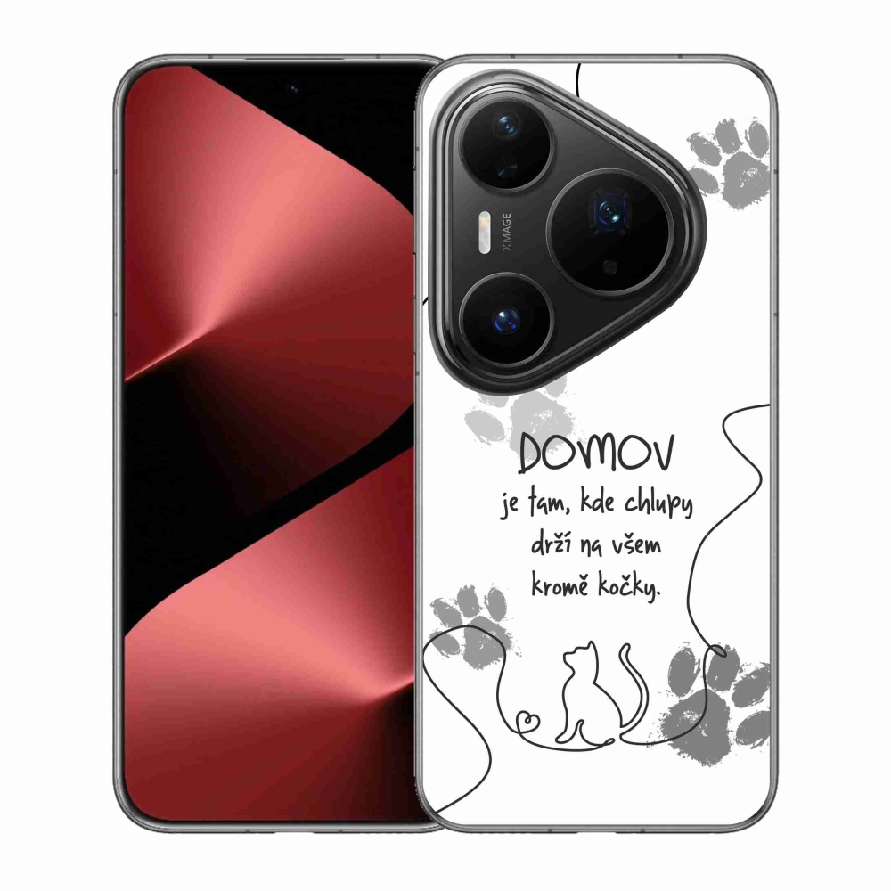 Gélový kryt mmCase na Huawei Pura 80 Pro - mačacie motív biele pozadie