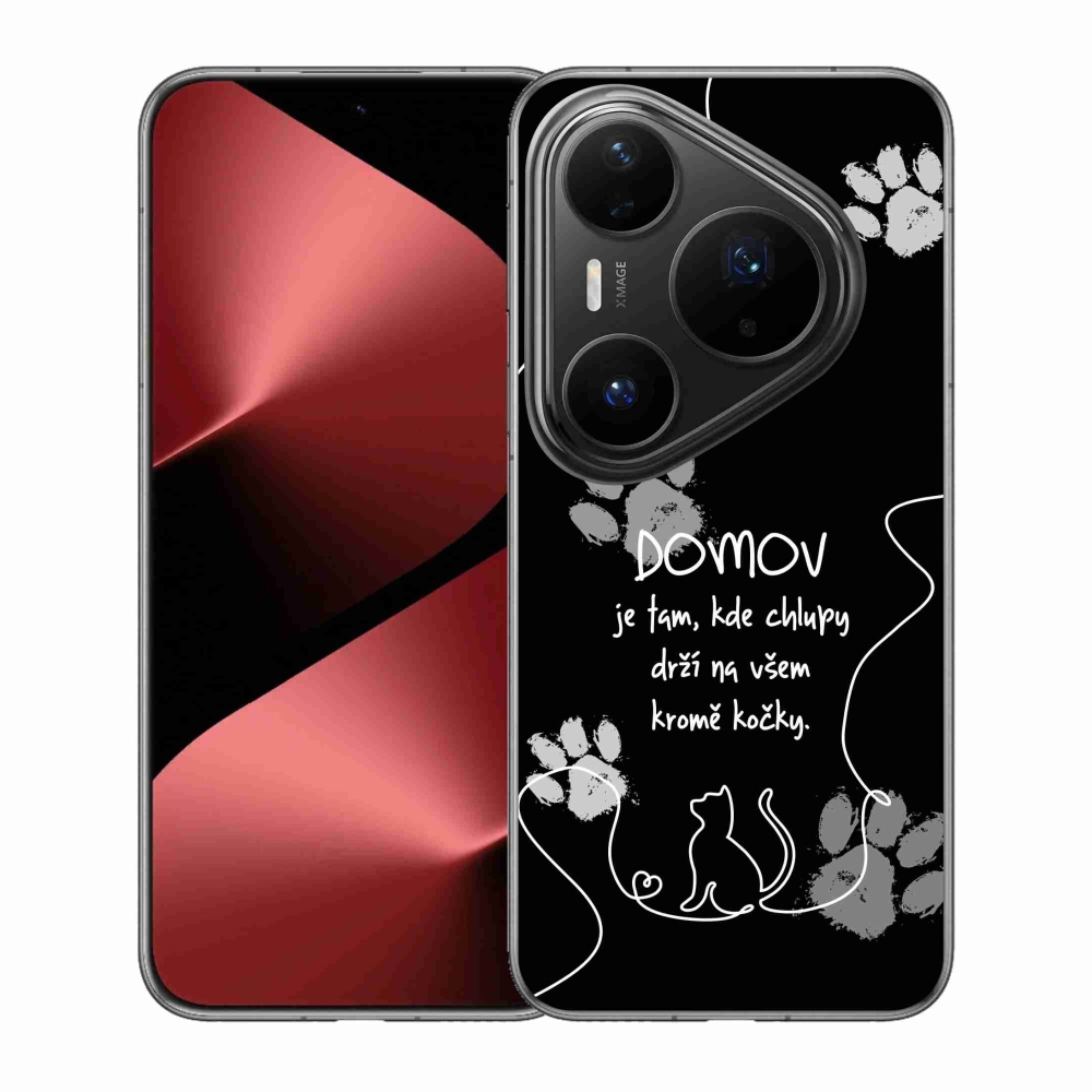 Gélový kryt mmCase na Huawei Pura 80 Pro - mačacie motív čierne pozadie