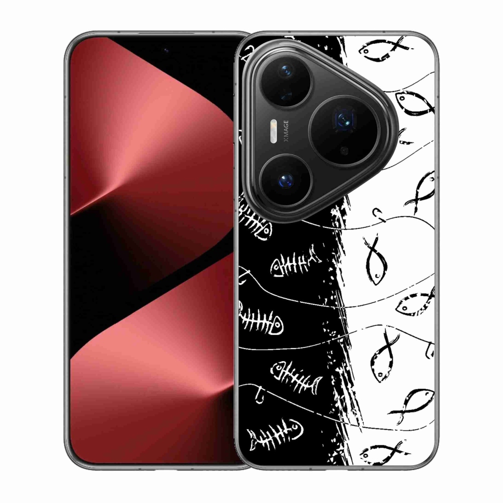 Gélový kryt mmCase na Huawei Pura 80 Pro - kostry a rybky