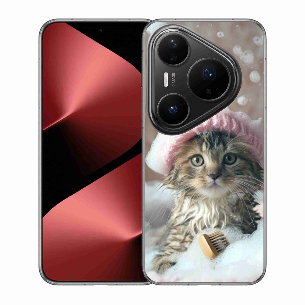 Gélový kryt mmCase na Huawei Pura 80 Pro - mačiatko a kúpeľ
