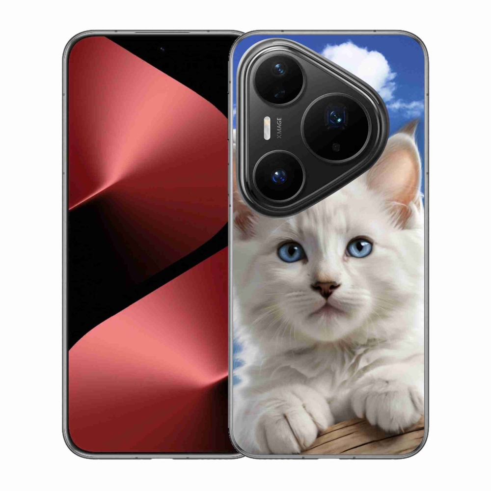 Gélový kryt mmCase na Huawei Pura 80 Pro - mačiatko a oblaky