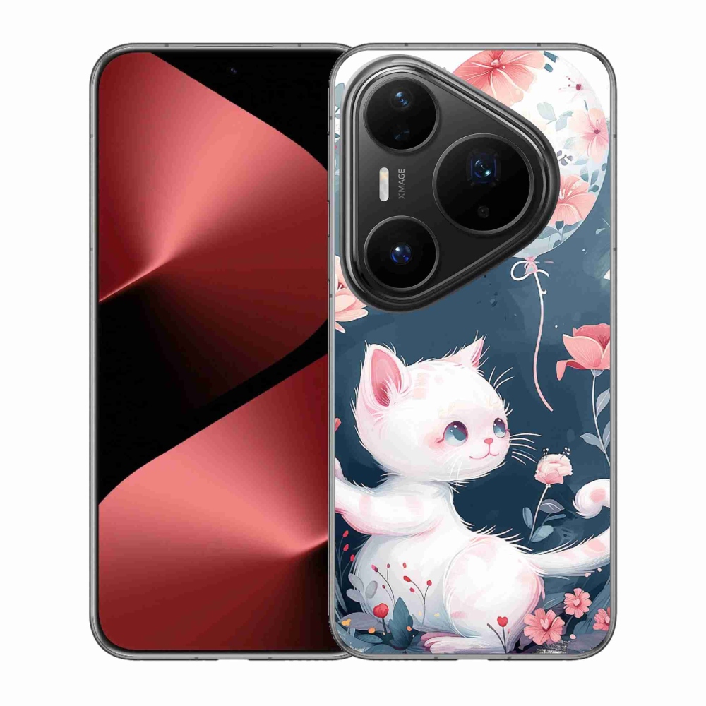 Gélový kryt mmCase na Huawei Pura 80 Pro - mačiatko s balónikom