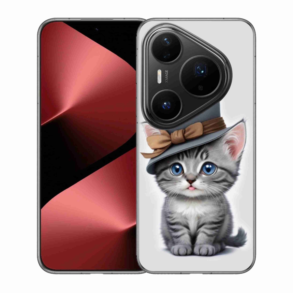 Gélový kryt mmCase na Huawei Pura 80 Pro - mačiatko s klobúkom