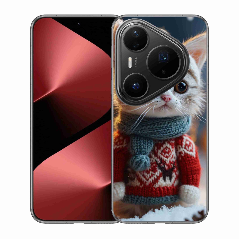 Gélový kryt mmCase na Huawei Pura 80 Pro - mačiatko vo svetri
