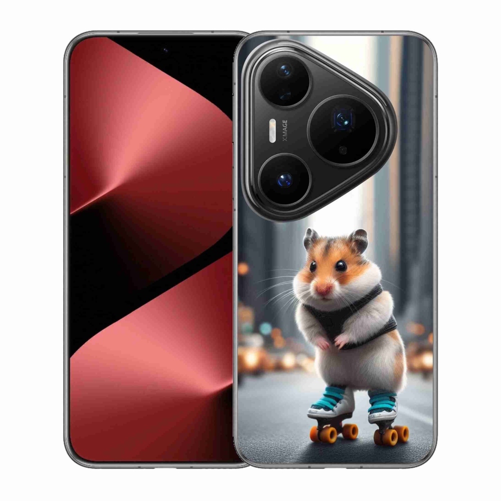 Gélový kryt mmCase na Huawei Pura 80 Pro - škrečok na korčuliach