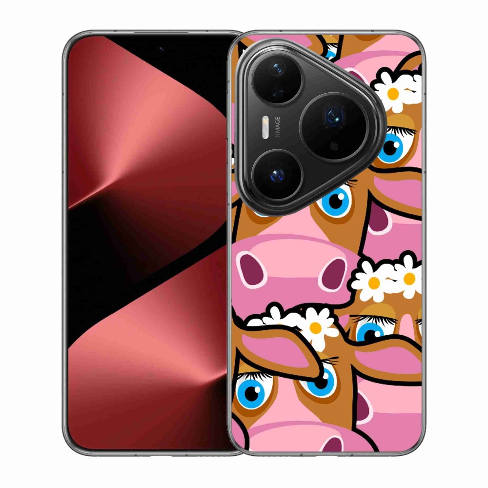 Gélový kryt mmCase na Huawei Pura 80 Pro - kreslené kravičky