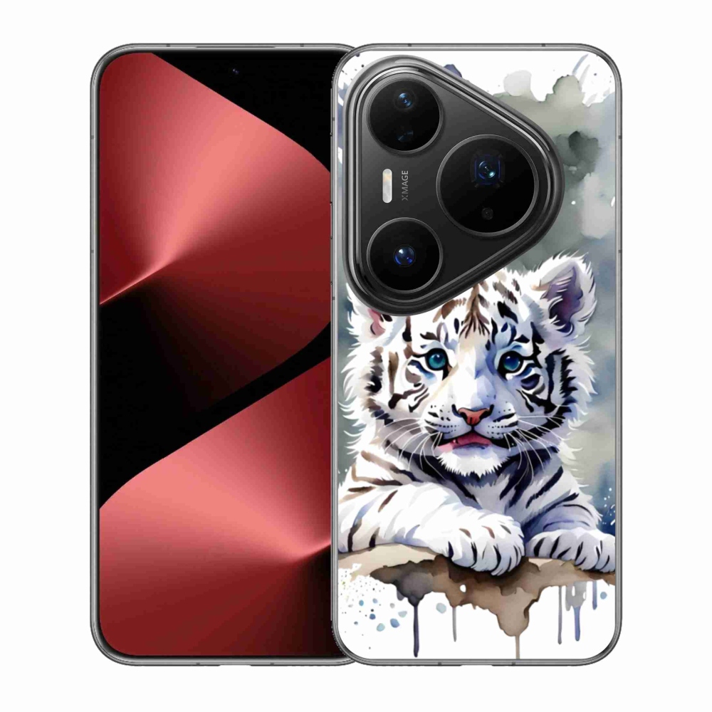 Gélový kryt mmCase na Huawei Pura 80 Pro - mláďa bieleho tigra