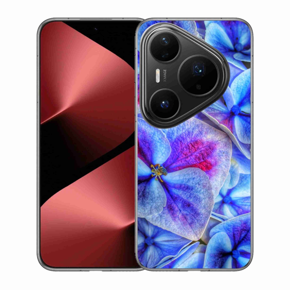 Gélový kryt mmCase na Huawei Pura 80 Pro - modré kvety 1