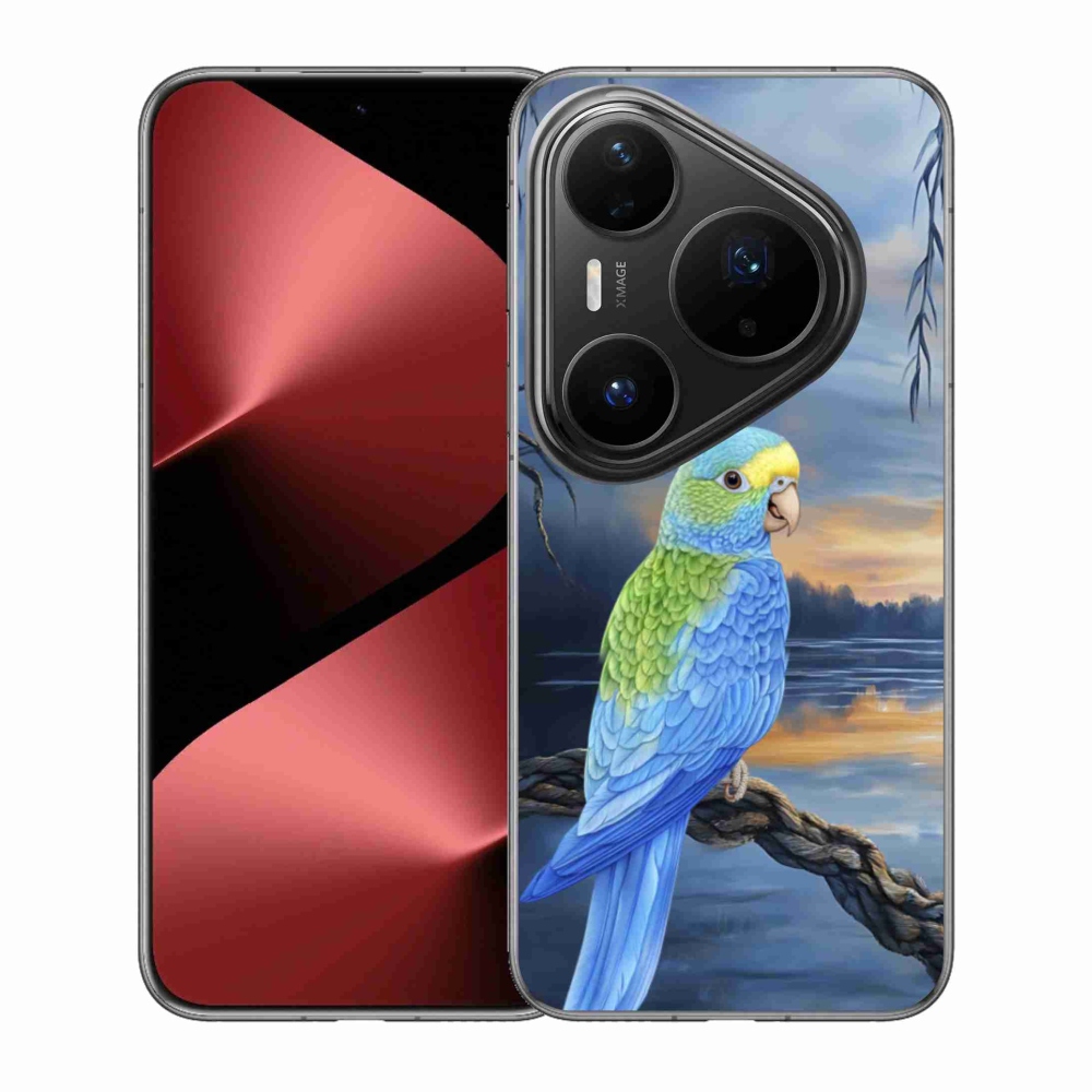Gélový kryt mmCase na Huawei Pura 80 Pro - modrý papagáj