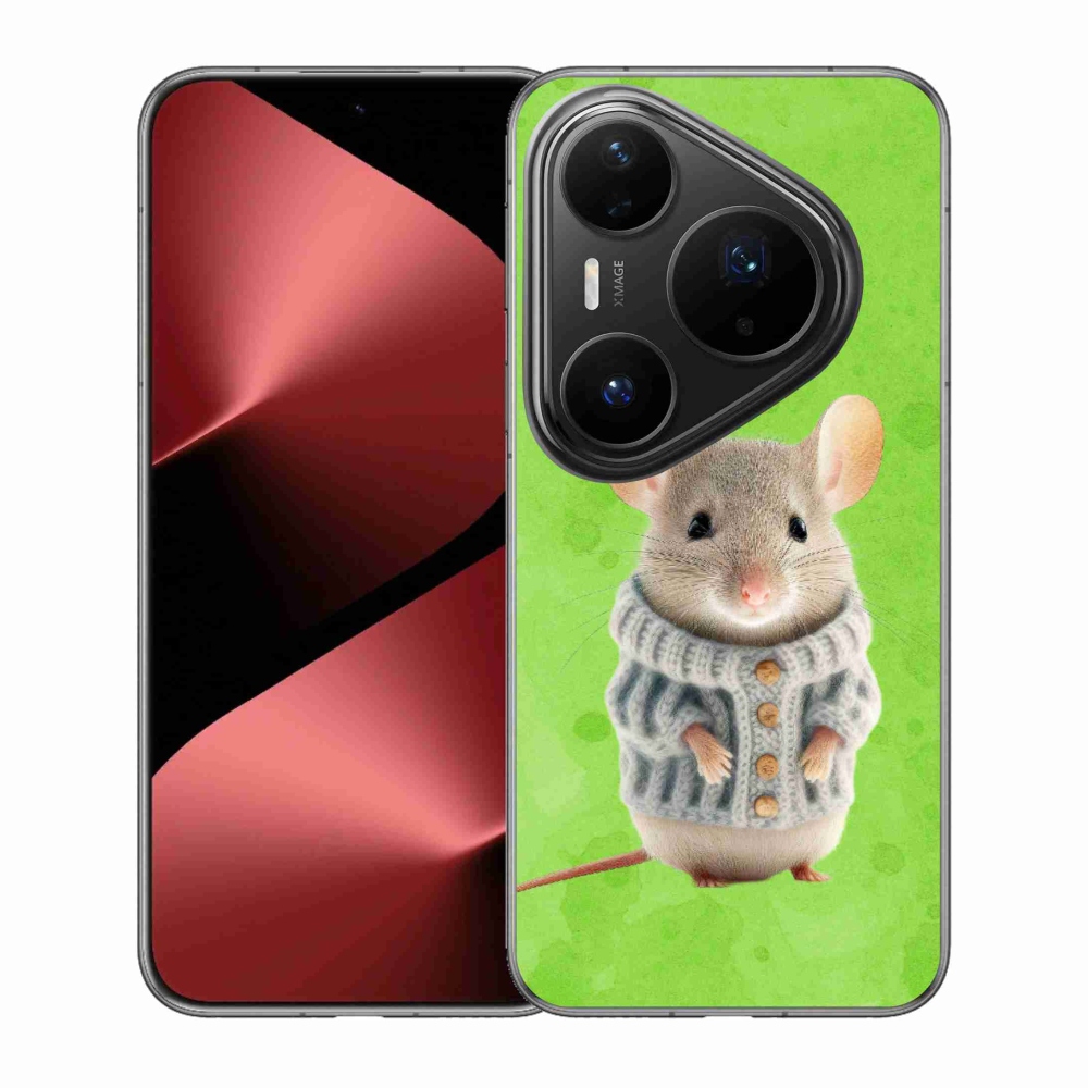 Gélový kryt mmCase na Huawei Pura 80 Pro - myška vo svetri