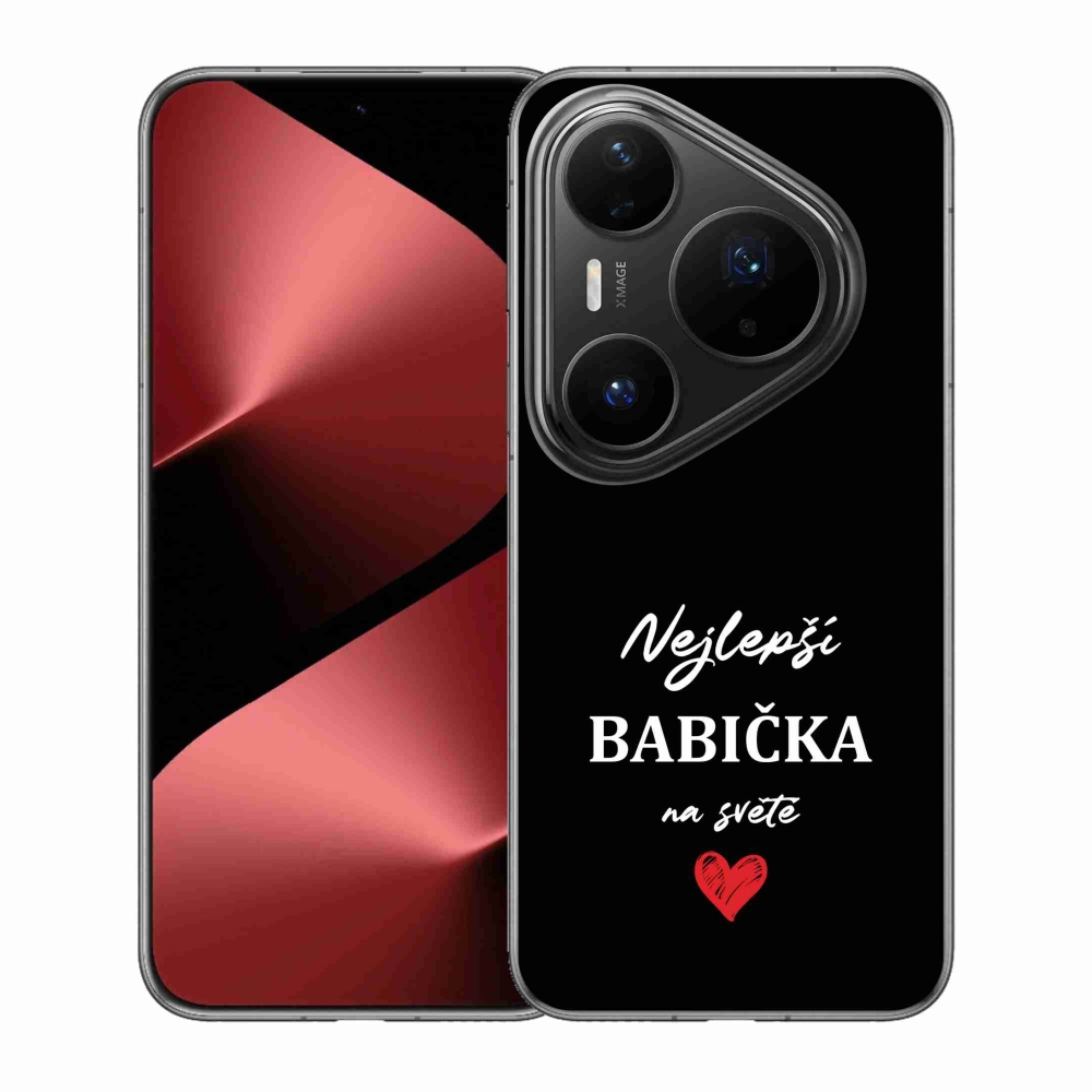 Gélový kryt mmCase na Huawei Pura 80 Pro - najlepšia babička 1 čierne pozadie