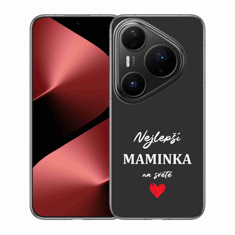 Gélový kryt mmCase na Huawei Pura 80 Pro - najlepšia mamička 1 čierne pozadie