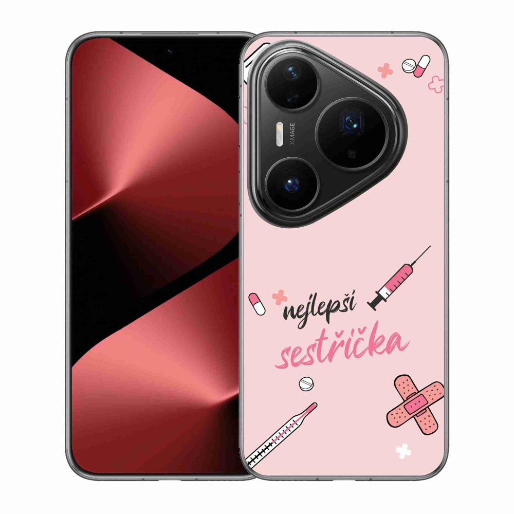 Gélový kryt mmCase na Huawei Pura 80 Pro - najlepšia sestrička ružové pozadie