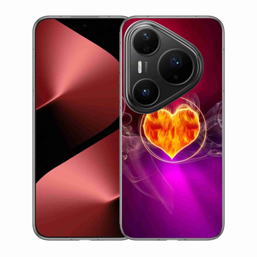 Gélový kryt mmCase na Huawei Pura 80 Pro - ohnivé srdce