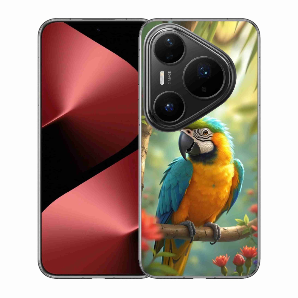 Gélový kryt mmCase na Huawei Pura 80 Pro - papagáj ara modrožltá