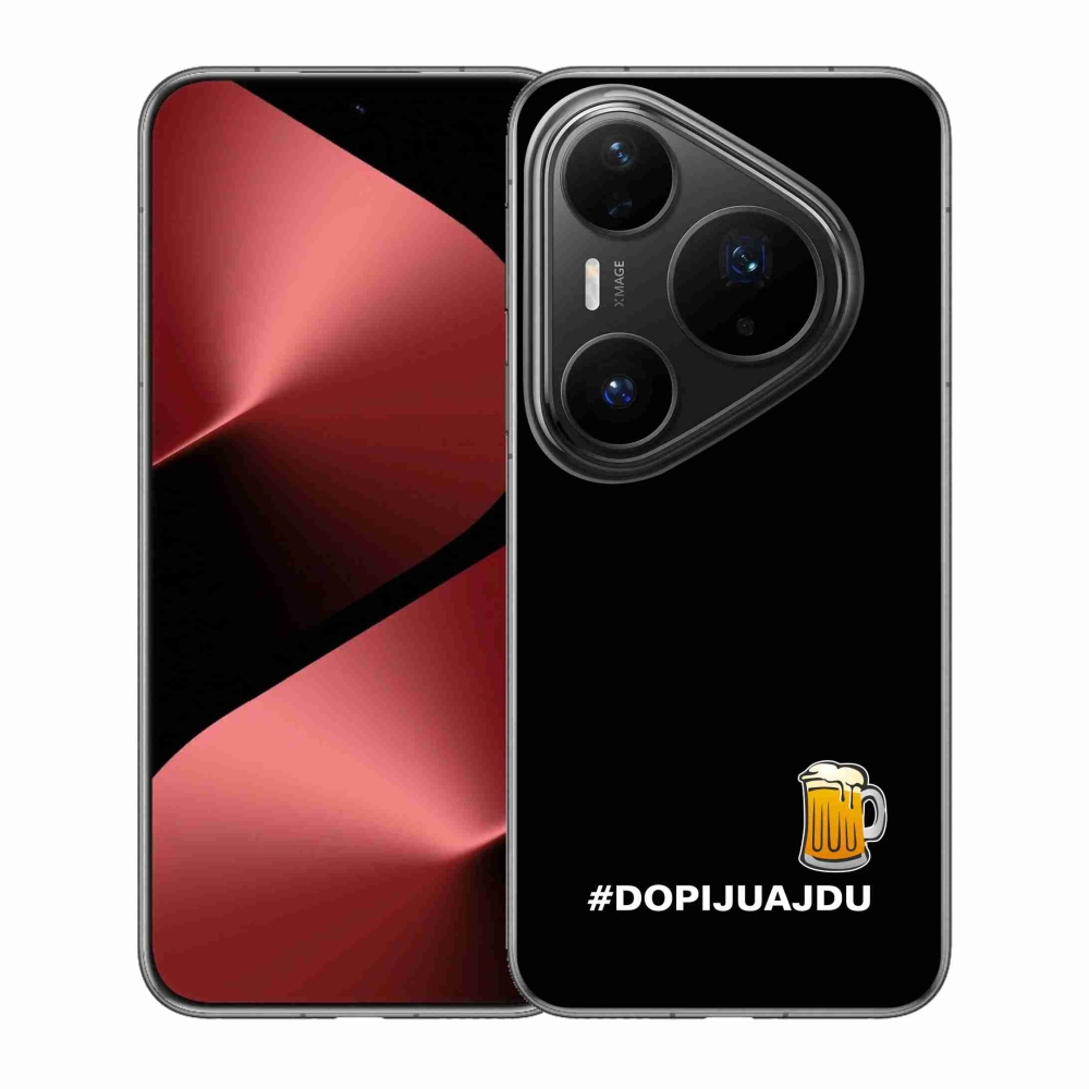 Gélový kryt mmCase na Huawei Pura 80 Pro - pivný motív 1 čierne pozadie