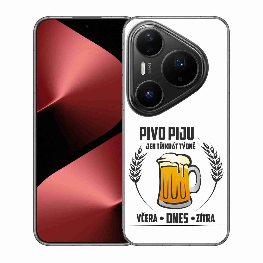 Gélový kryt mmCase na Huawei Pura 80 Pro - pivný motív biele pozadie