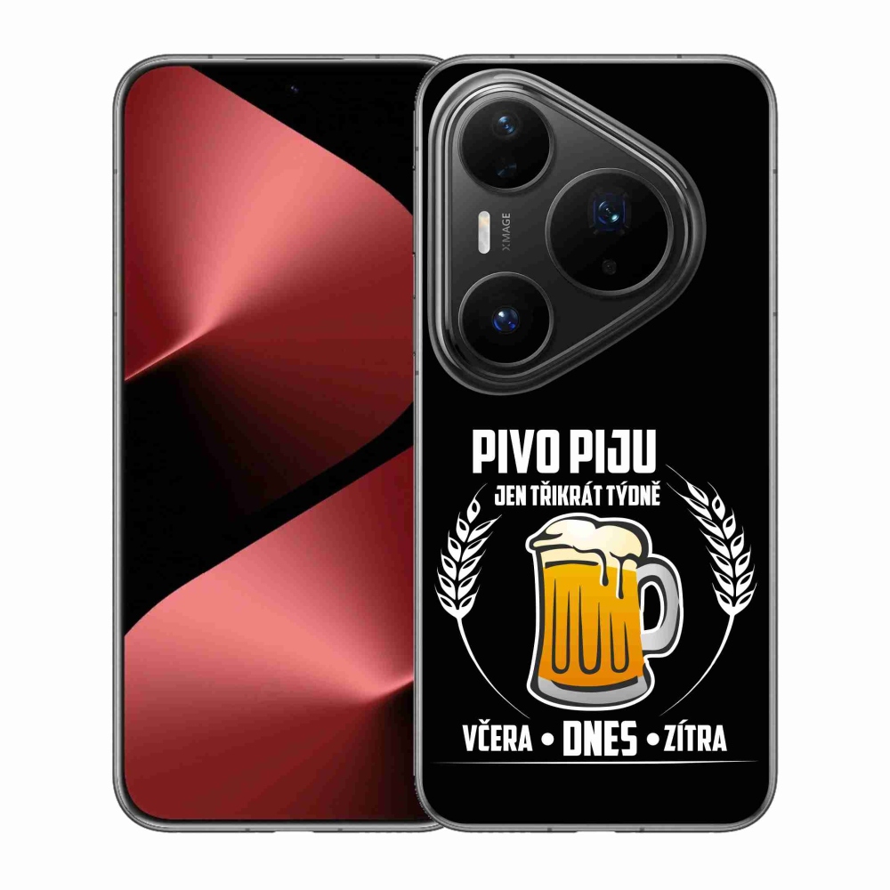 Gélový kryt mmCase na Huawei Pura 80 Pro - pivný motív čierne pozadie