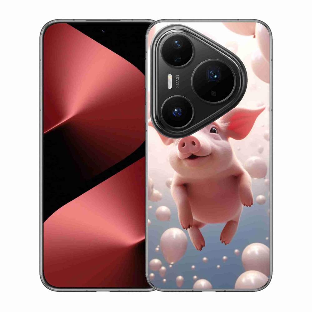 Gélový kryt mmCase na Huawei Pura 80 Pro - prasiatko s balónikmi