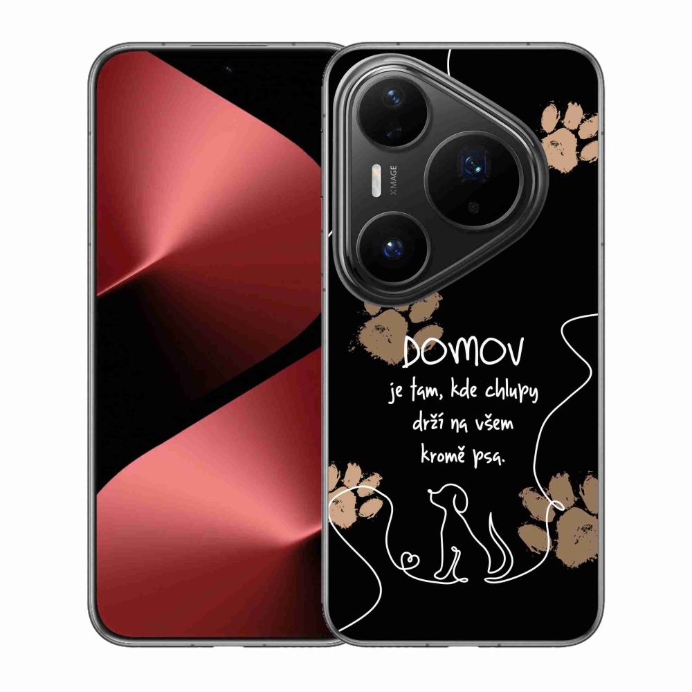 Gélový kryt mmCase na Huawei Pura 80 Pro - psí motív čierne pozadie