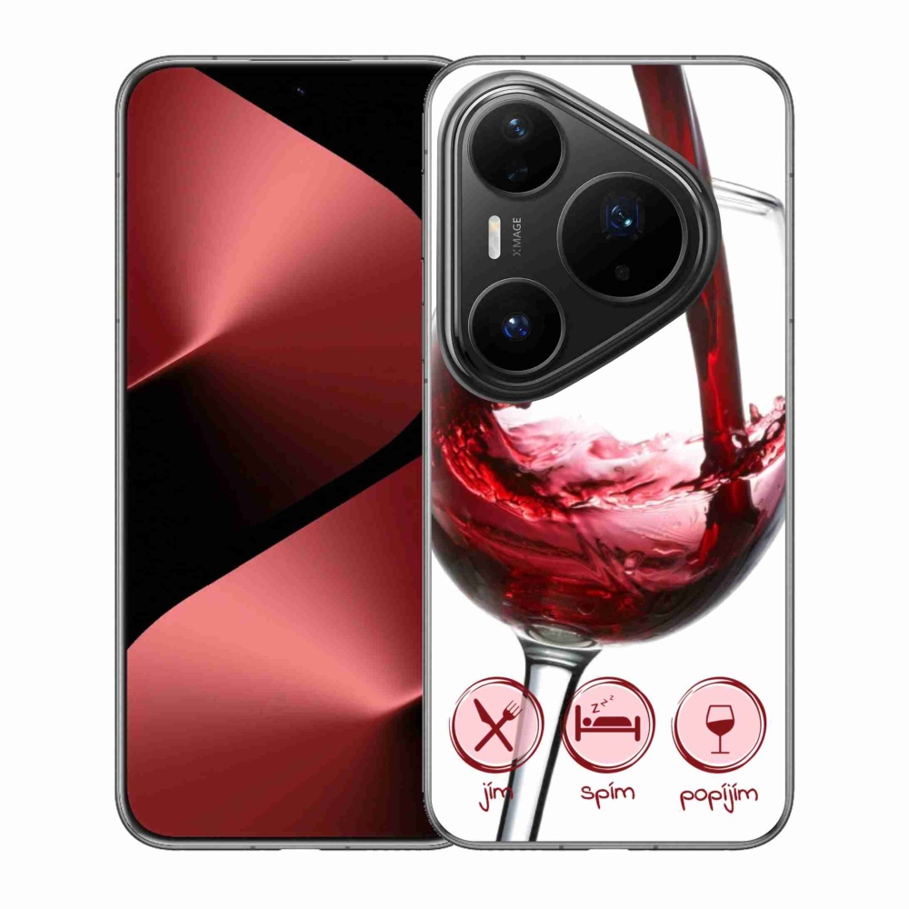 Gélový kryt mmCase na Huawei Pura 80 Pro - pohár vína červené