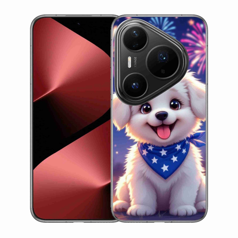 Gélový kryt mmCase na Huawei Pura 80 Pro - slávnostné šteňa