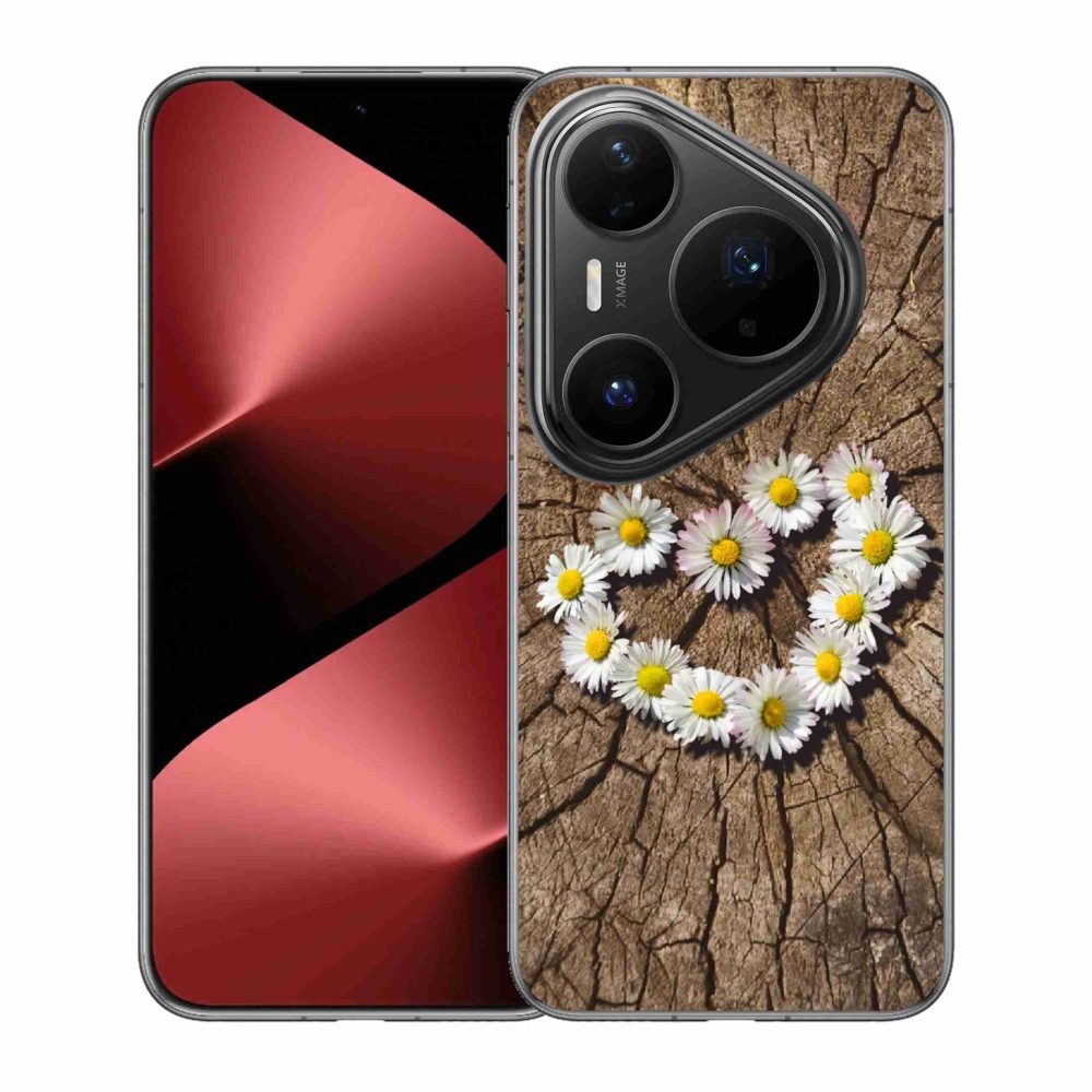 Gélový kryt mmCase na Huawei Pura 80 Pro - srdce z margaréty