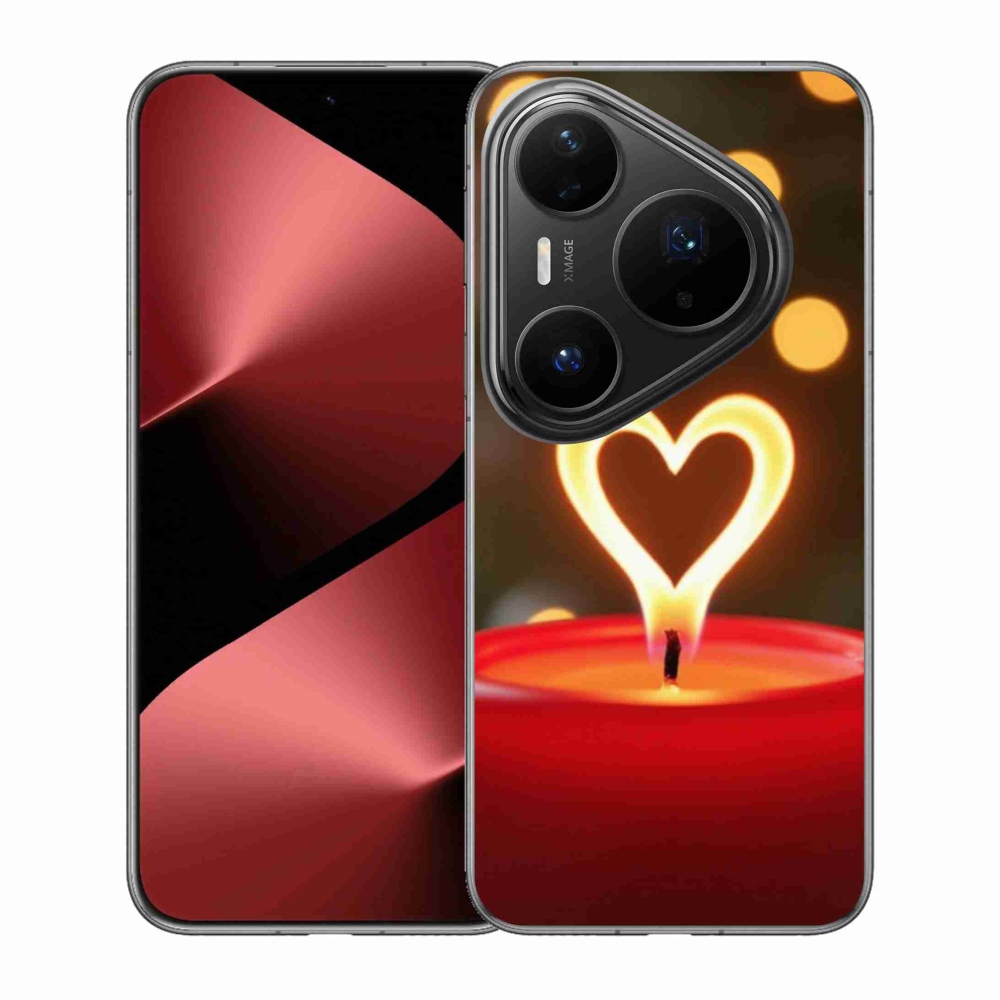 Gélový kryt mmCase na Huawei Pura 80 Pro - srdce z plameňa