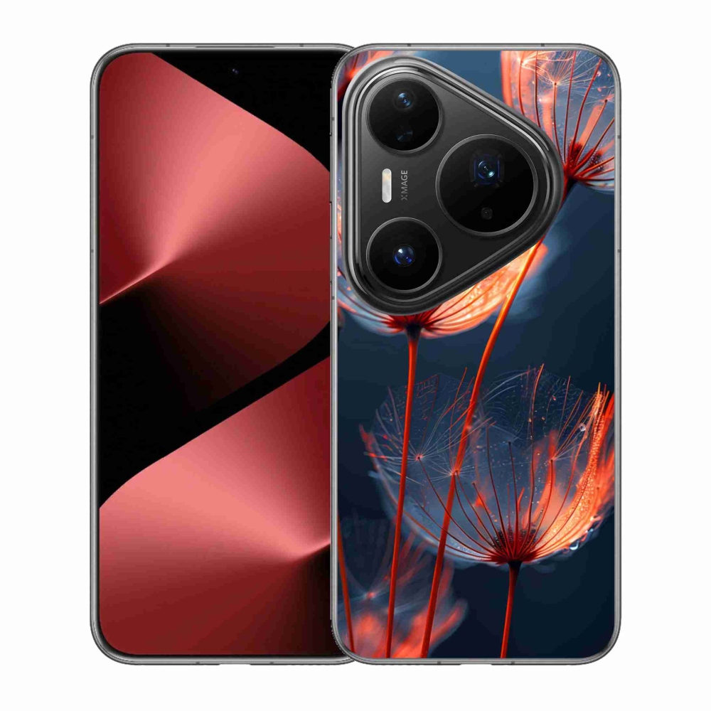 Gélový kryt mmCase na Huawei Pura 80 Pro - svetielkujúce páperie