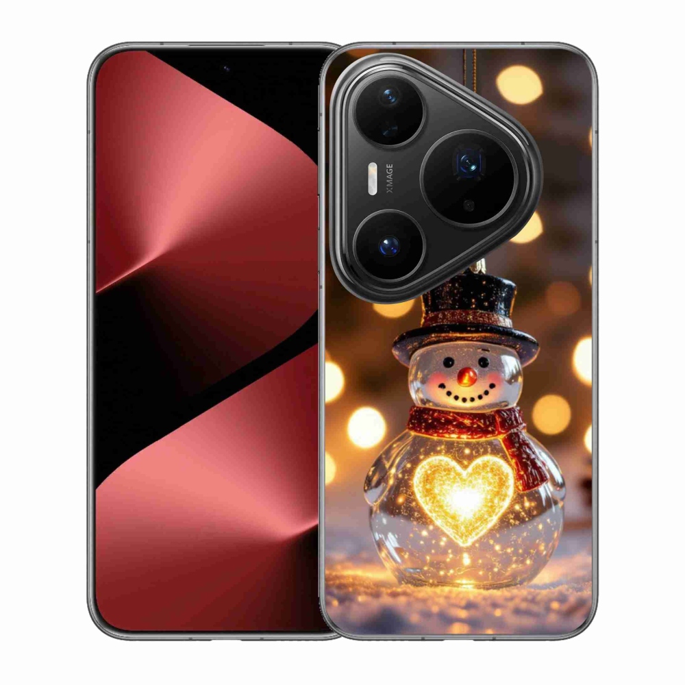 Gélový kryt mmCase na Huawei Pura 80 Pro - svietiaci vianočný snehuliak