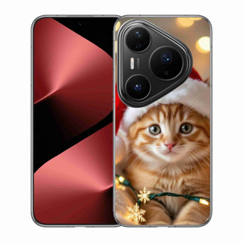 Gélový kryt mmCase na Huawei Pura 80 Pro - vianočné mačiatko