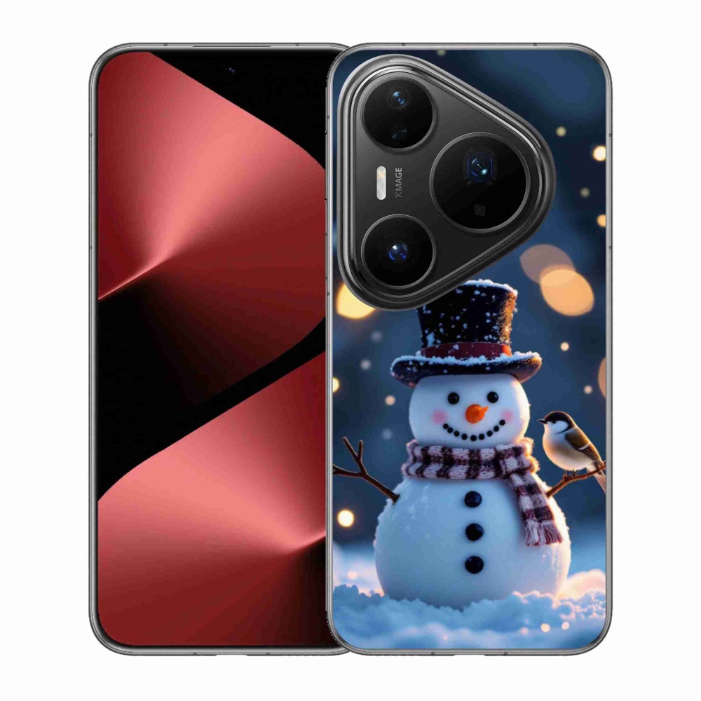 Gélový kryt mmCase na Huawei Pura 80 Pro - vianočný snehuliak