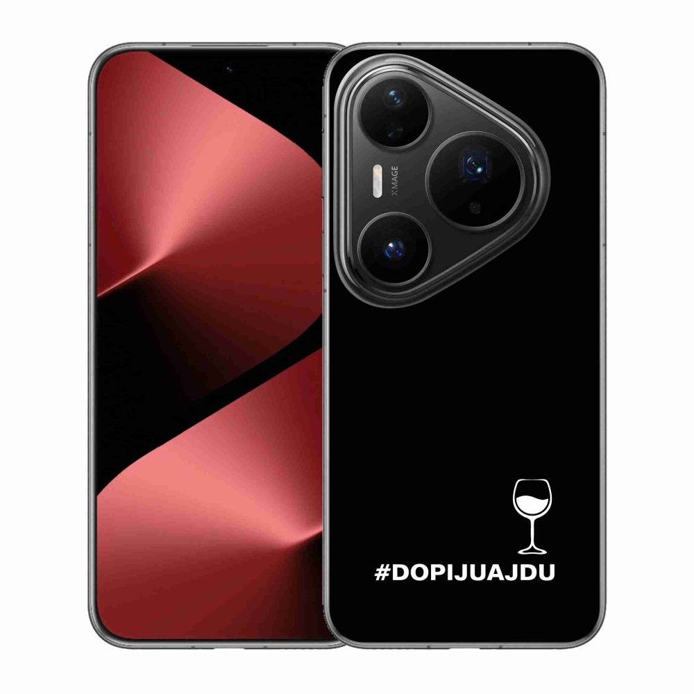 Gélový kryt mmCase na Huawei Pura 80 Pro - vínny motív čierne pozadie