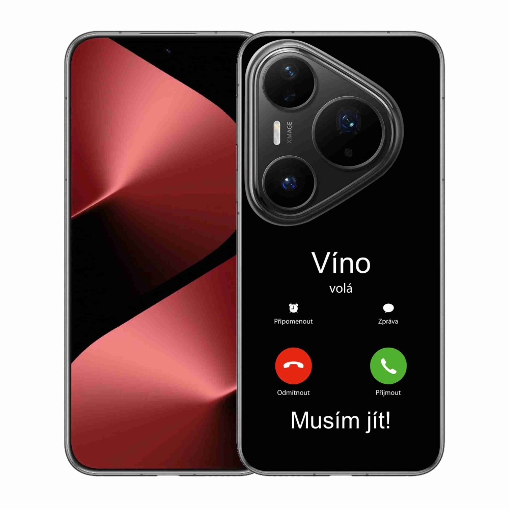 Gélový kryt mmCase na Huawei Pura 80 Pro - víno volá čierne pozadie