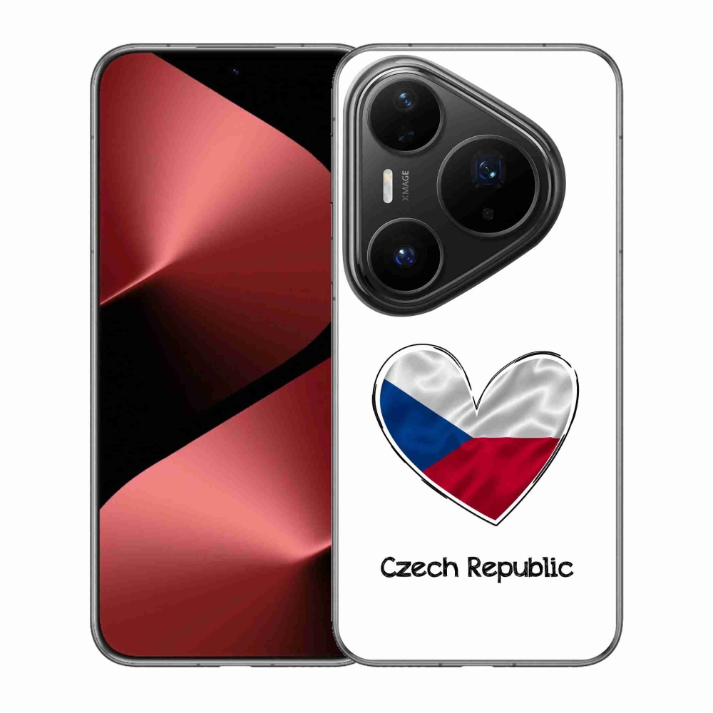 Gélový kryt mmCase na Huawei Pura 80 Pro - vlajka srdca biele pozadie