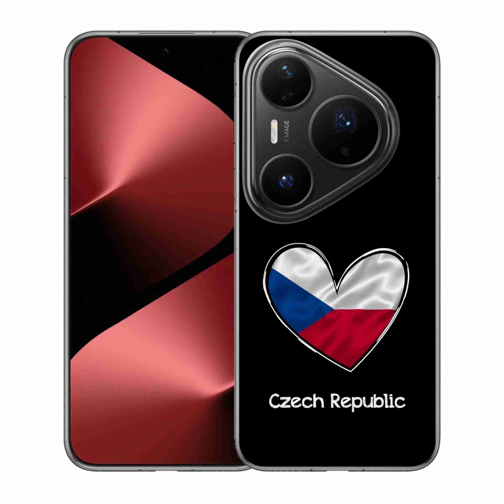 Gélový kryt mmCase na Huawei Pura 80 Pro - vlajka srdca čierne pozadie