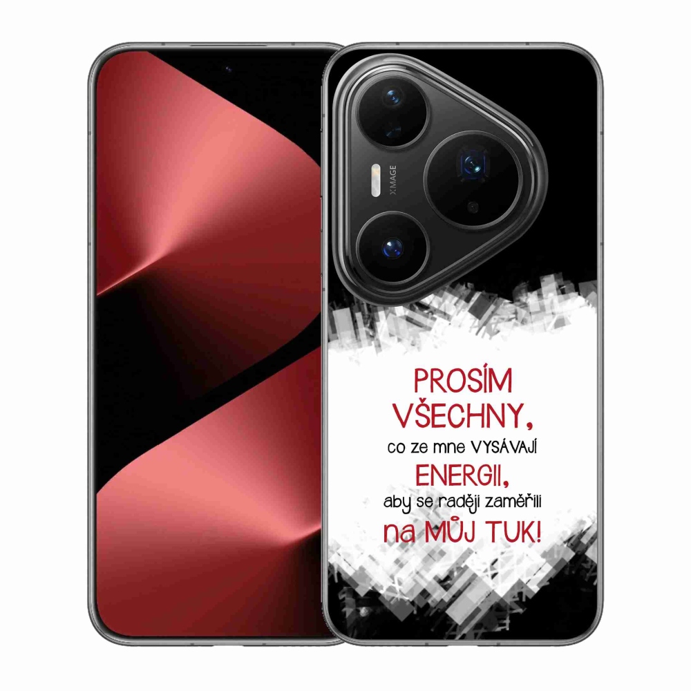Gélový kryt mmCase na Huawei Pura 80 Pro - vtipný text 1 červený