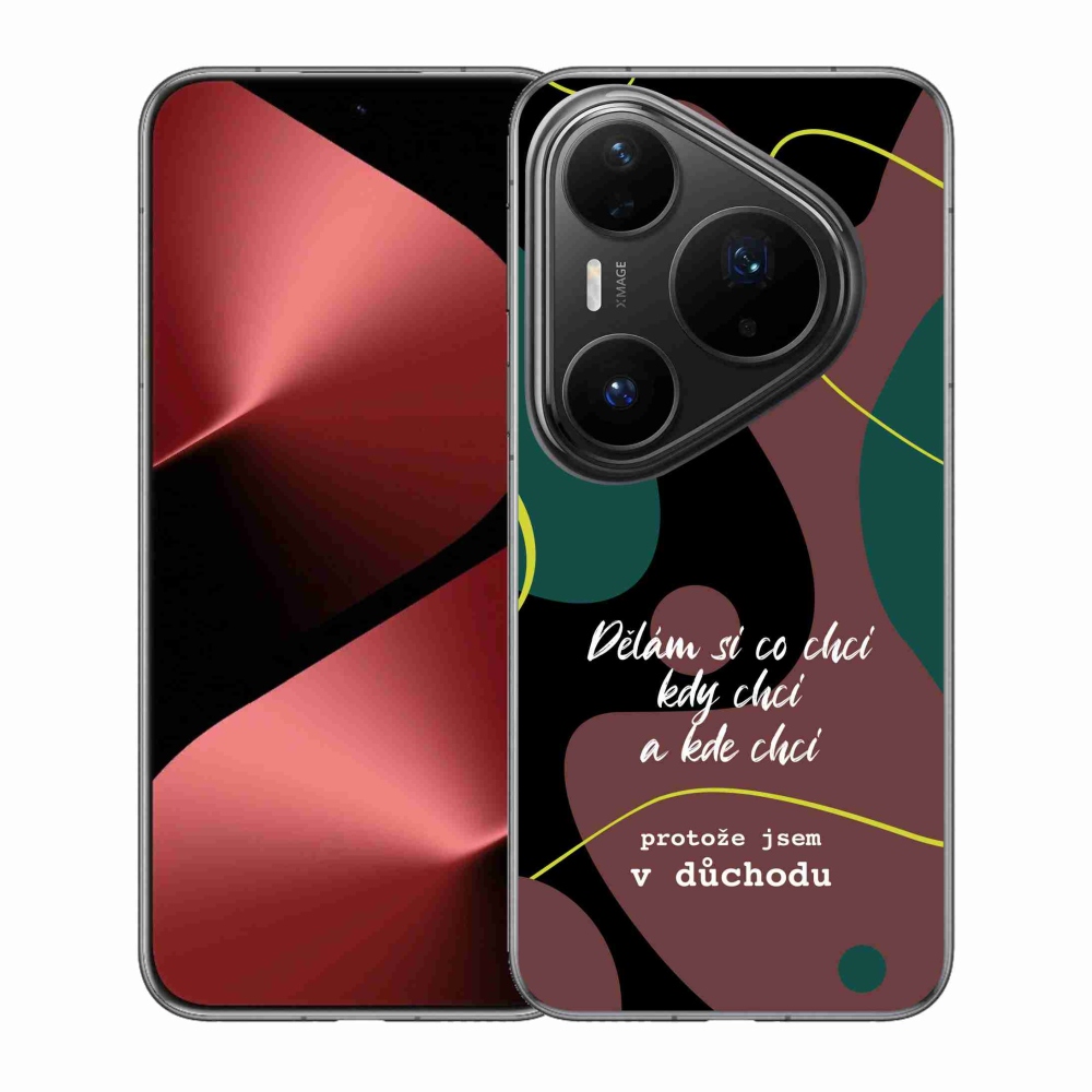 Gélový kryt mmCase na Huawei Pura 80 Pro - vtipný text 10 čierne pozadie