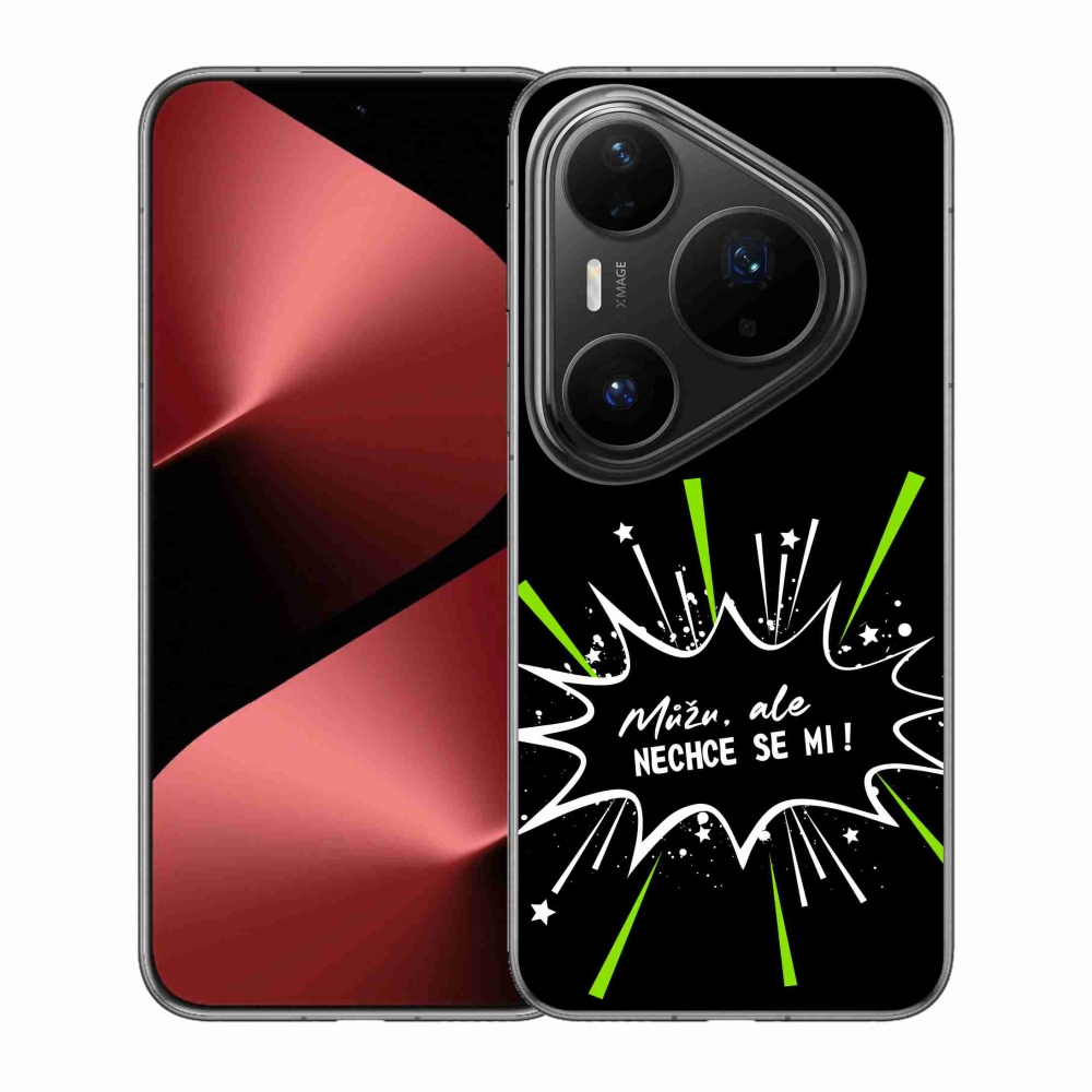 Gélový kryt mmCase na Huawei Pura 80 Pro - vtipný text 11 čierne pozadie