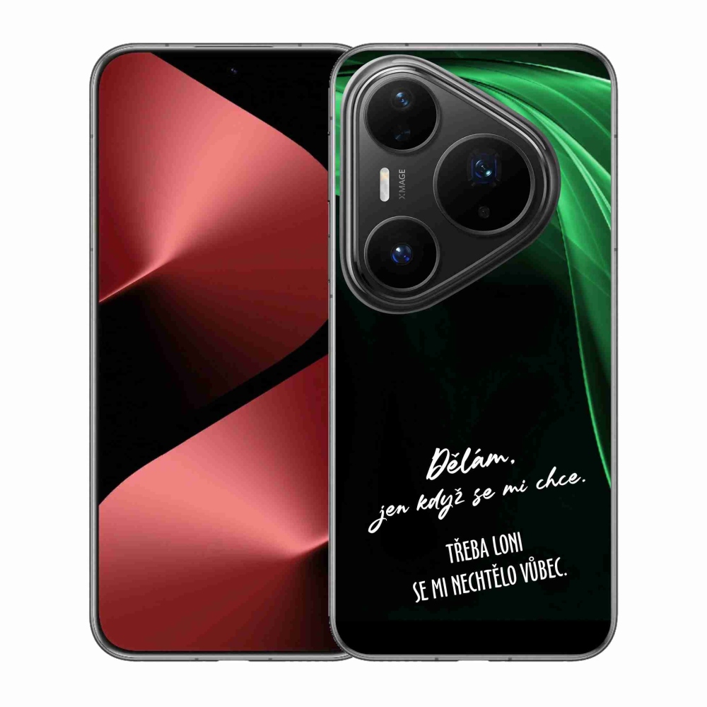 Gélový kryt mmCase na Huawei Pura 80 Pro - vtipný text 12 čierne pozadie