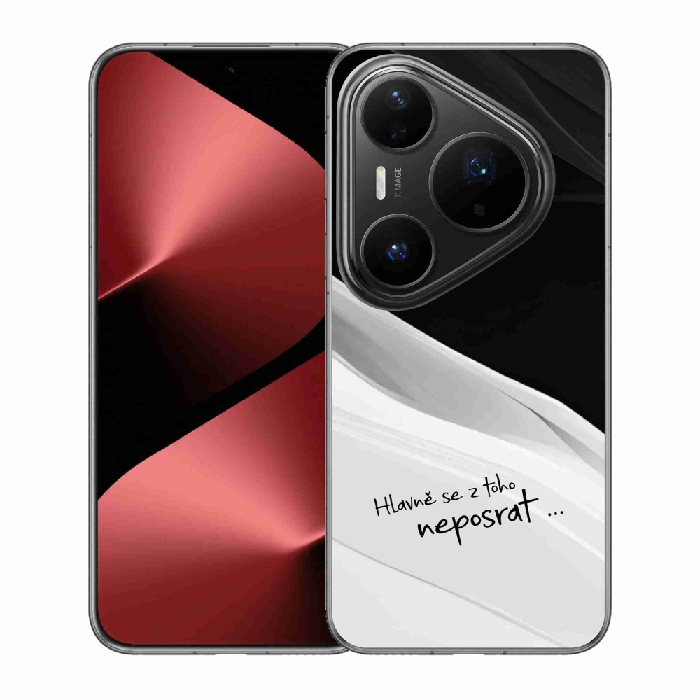Gélový kryt mmCase na Huawei Pura 80 Pro - vtipný text 13 bieločierne pozadie