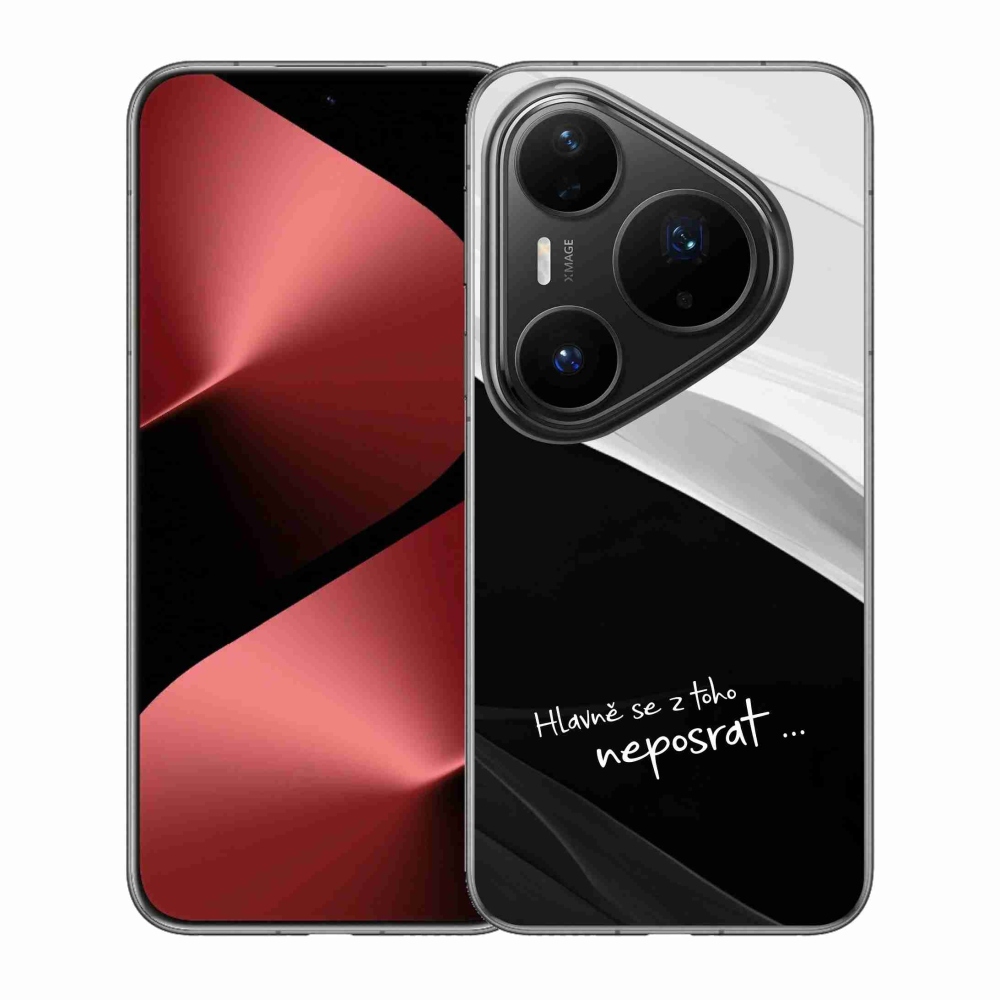 Gélový kryt mmCase na Huawei Pura 80 Pro - vtipný text 13 čiernobiele pozadie