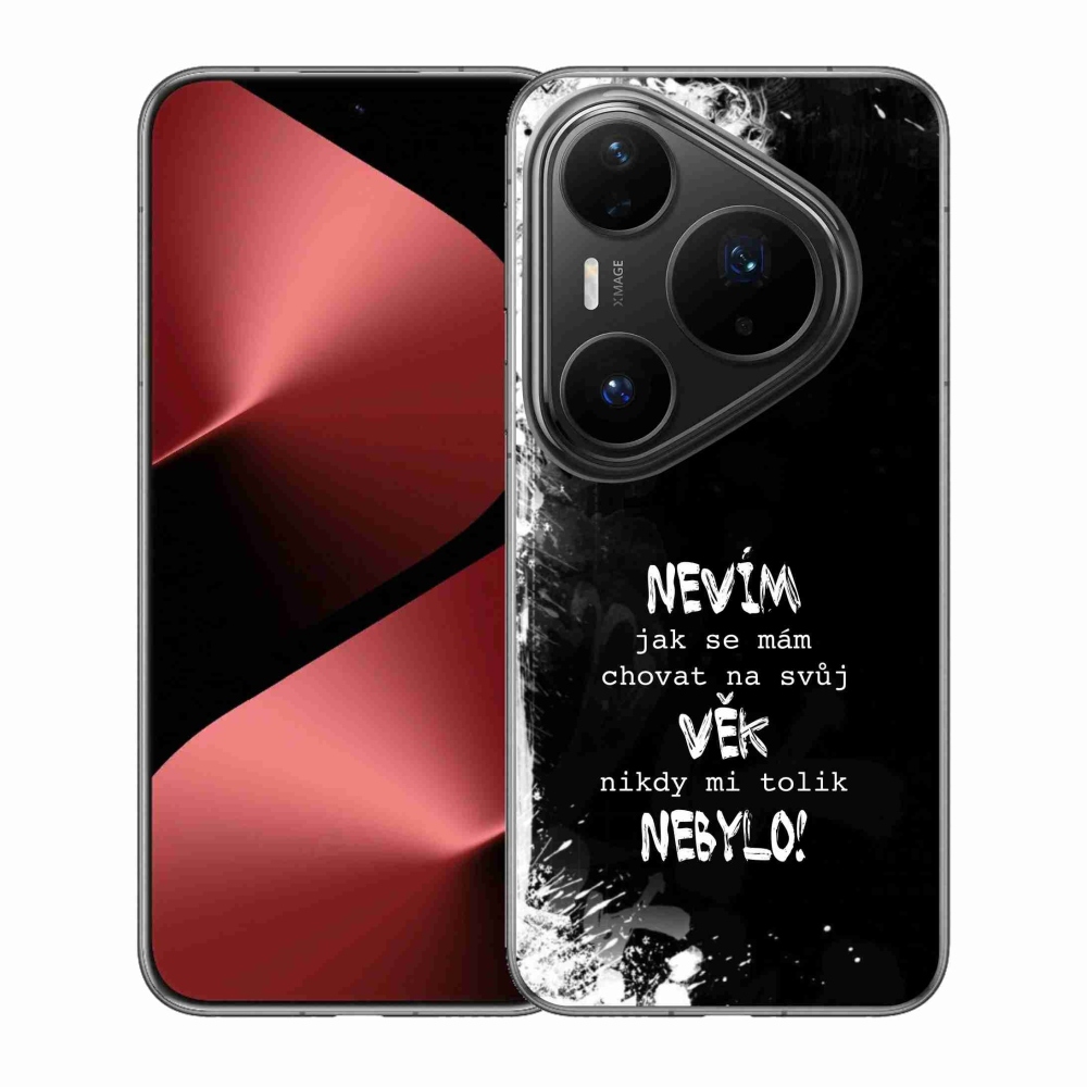 Gélový kryt mmCase na Huawei Pura 80 Pro - vtipný text 14 čierne pozadie