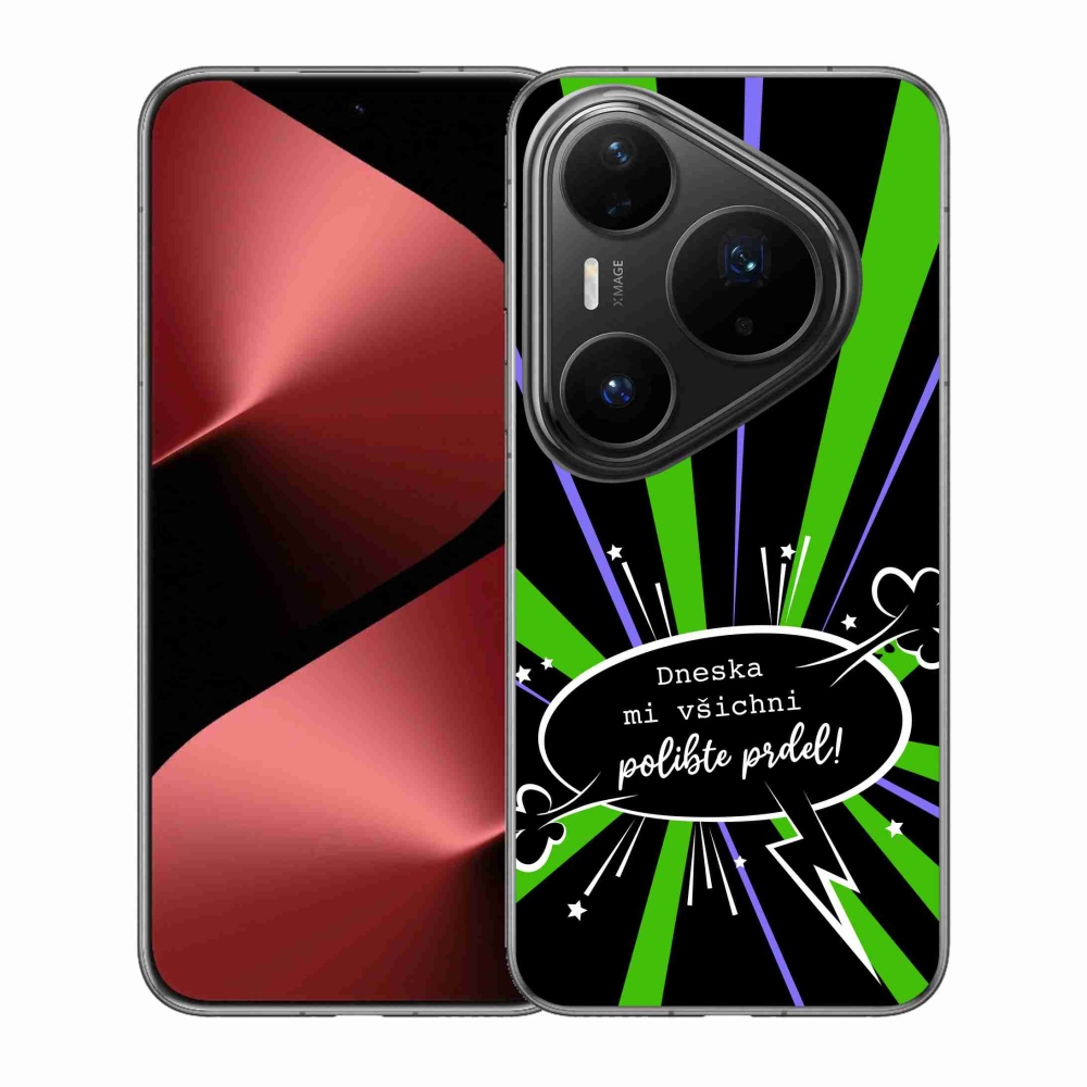 Gélový kryt mmCase na Huawei Pura 80 Pro - vtipný text 15 čierne pozadie