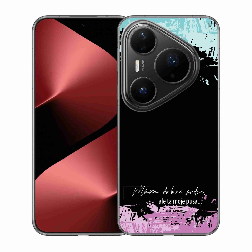 Gélový kryt mmCase na Huawei Pura 80 Pro - vtipný text 3 čierne pozadie