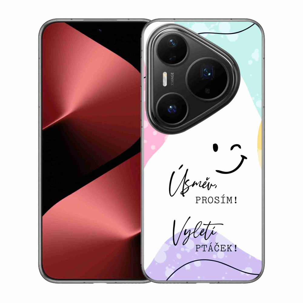 Gélový kryt mmCase na Huawei Pura 80 Pro - vtipný text 4 biele pozadie