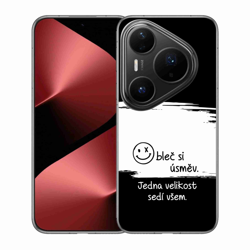 Gélový kryt mmCase na Huawei Pura 80 Pro - vtipný text 8 bieločierne pozadie